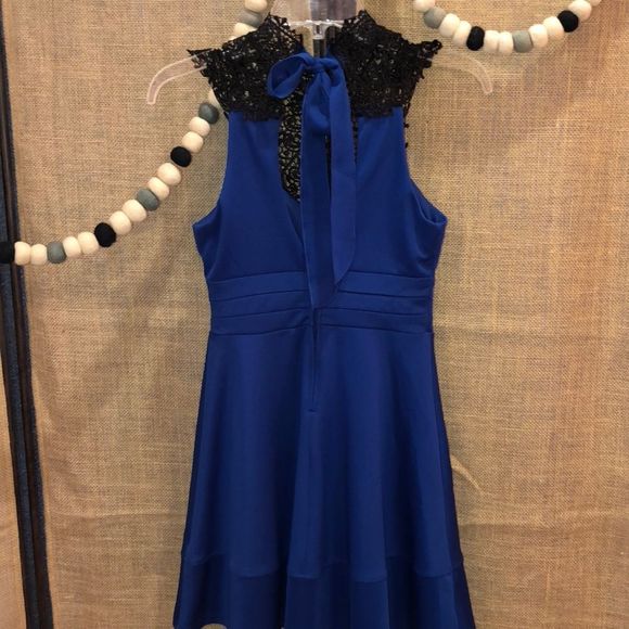 Emerald Sundae Blue Black Lace Dress Size Small - Picture 3 of 4